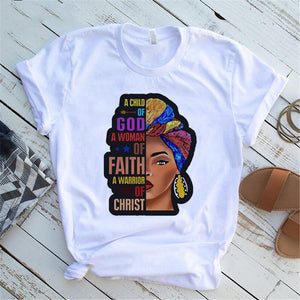 Short sleeve Woman's T-shirt "Woman of Faith"