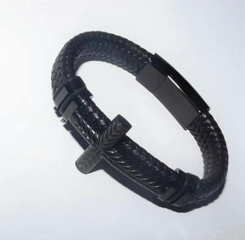 Men's Cross Bracelet (black)